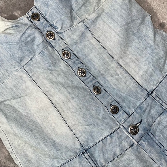 Noble Denim Shorts Overall Romper Size M. - Picture 2 of 7